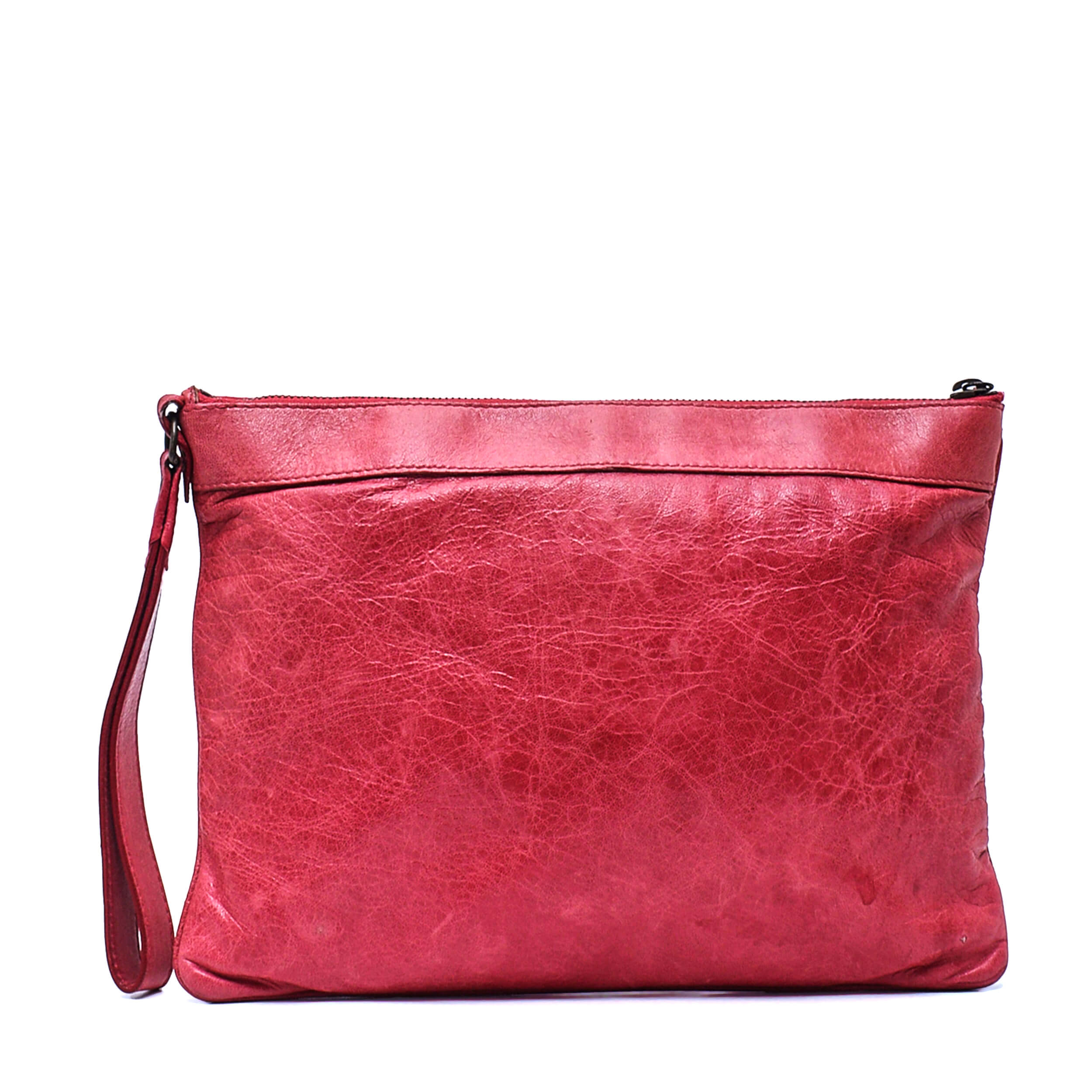 Balenciaga - Pink Agneau Flat Handle Clutch